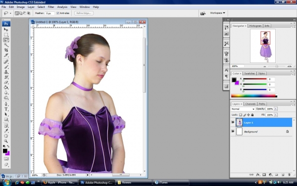 Creation of A dancers dreamland: Step 1